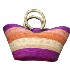New Rattan straw cute multicolor hand purse